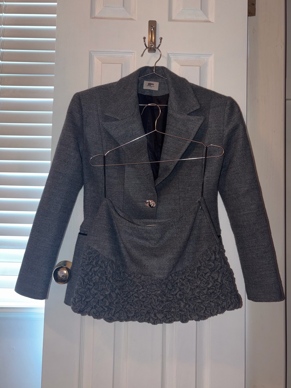 Tailored Jacket with Textured Hem Skirt Set